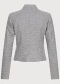 Elegant grey wool Women’s Trachten Jacket, perfect for Oktoberfest and other cultural celebrations, offering a timeless, flattering silhouette.